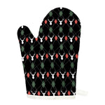 Christmas Deer Argyle Pattern Print Single Oven Mitt