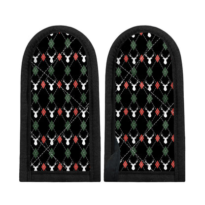 Christmas Deer Argyle Pattern Print Skillet Handle Cover