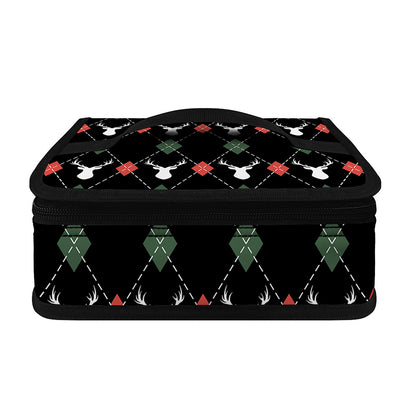 Christmas Deer Argyle Pattern Print Small Lunch Bag
