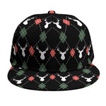 Christmas Deer Argyle Pattern Print Snapback Cap
