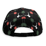 Christmas Deer Argyle Pattern Print Snapback Cap