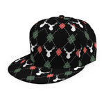 Christmas Deer Argyle Pattern Print Snapback Cap