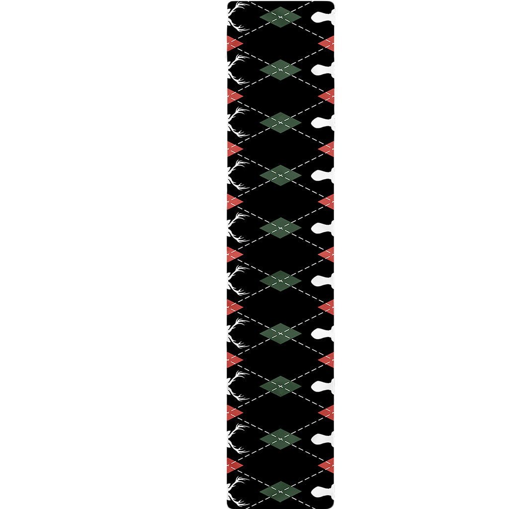 Christmas Deer Argyle Pattern Print Table Runner