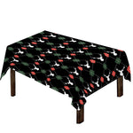 Christmas Deer Argyle Pattern Print Tablecloth