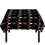 Christmas Deer Argyle Pattern Print Tablecloth
