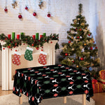 Christmas Deer Argyle Pattern Print Tablecloth