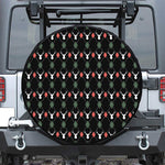 Christmas Deer Argyle Pattern Print Tire Cover
