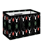 Christmas Deer Argyle Pattern Print Utility Tote Bag