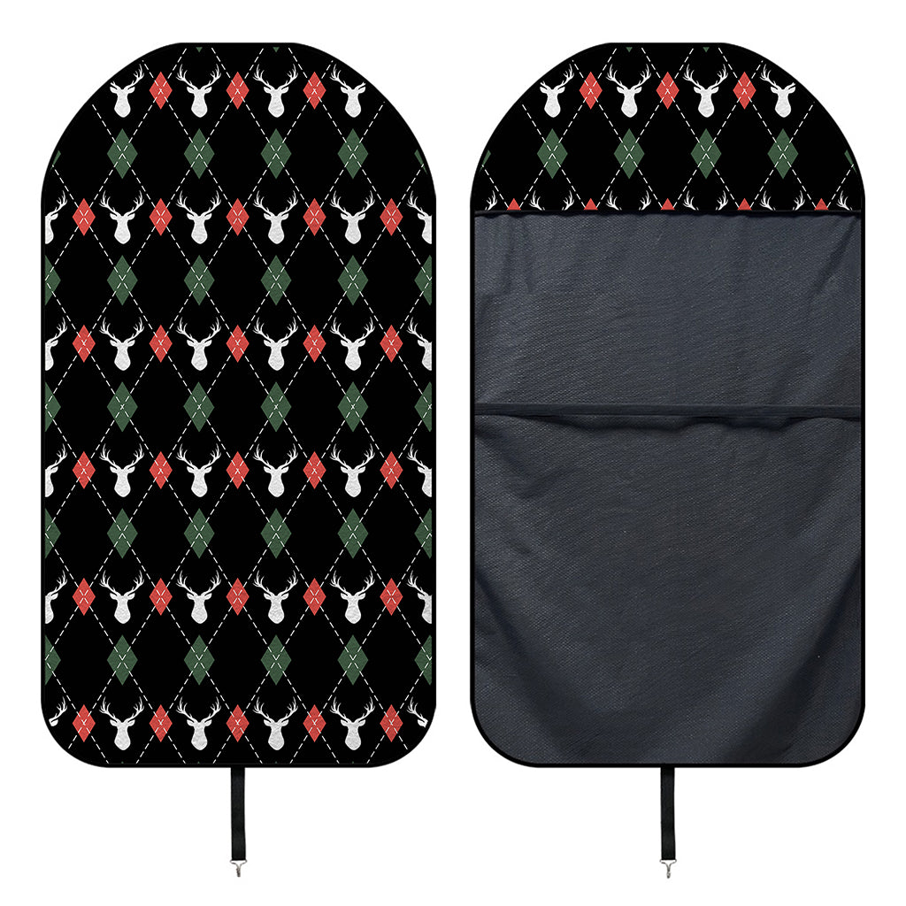 Christmas Deer Argyle Pattern Print Waterproof Car Seat Cover