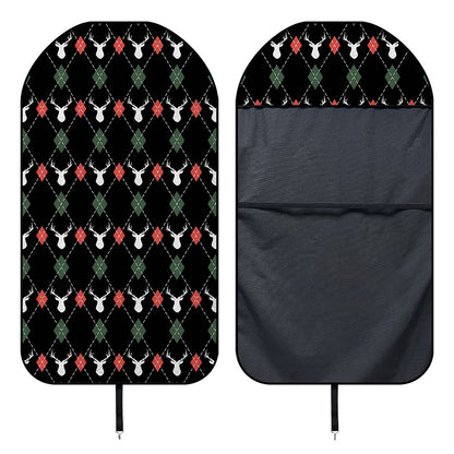 Christmas Deer Argyle Pattern Print Waterproof Car Seat Cover