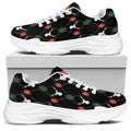 Christmas Deer Argyle Pattern Print White Chunky Shoes