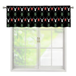 Christmas Deer Argyle Pattern Print Window Valance