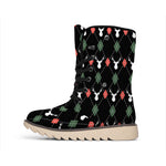 Christmas Deer Argyle Pattern Print Winter Boots