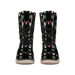 Christmas Deer Argyle Pattern Print Winter Boots