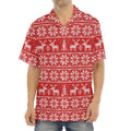 Christmas Deer Knitted Pattern Print Aloha Shirt