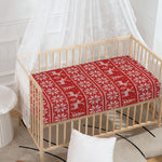 Christmas Deer Knitted Pattern Print Baby Crib Sheet