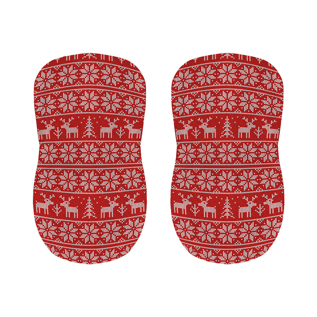 Christmas Deer Knitted Pattern Print Bar Stool Covers