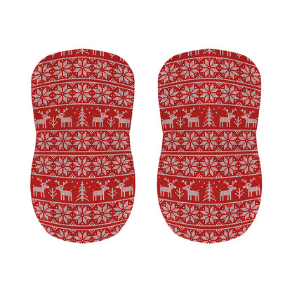 Christmas Deer Knitted Pattern Print Bar Stool Covers