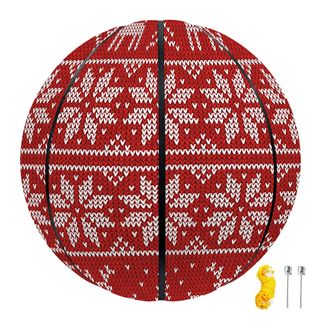 Christmas Deer Knitted Pattern Print Basketball