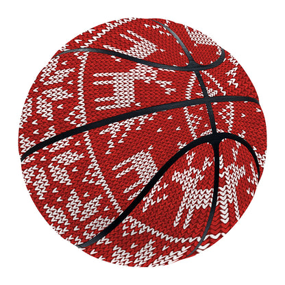 Christmas Deer Knitted Pattern Print Basketball