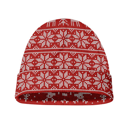 Christmas Deer Knitted Pattern Print Beanie
