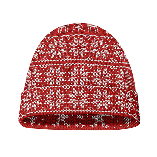 Christmas Deer Knitted Pattern Print Beanie
