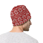 Christmas Deer Knitted Pattern Print Beanie