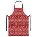 Christmas Deer Knitted Pattern Print Bib Apron With Pocket