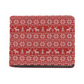 Christmas Deer Knitted Pattern Print Bifold Wallet