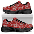 Christmas Deer Knitted Pattern Print Black Chunky Shoes