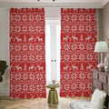 Christmas Deer Knitted Pattern Print Dimout Pencil Pleat Curtains