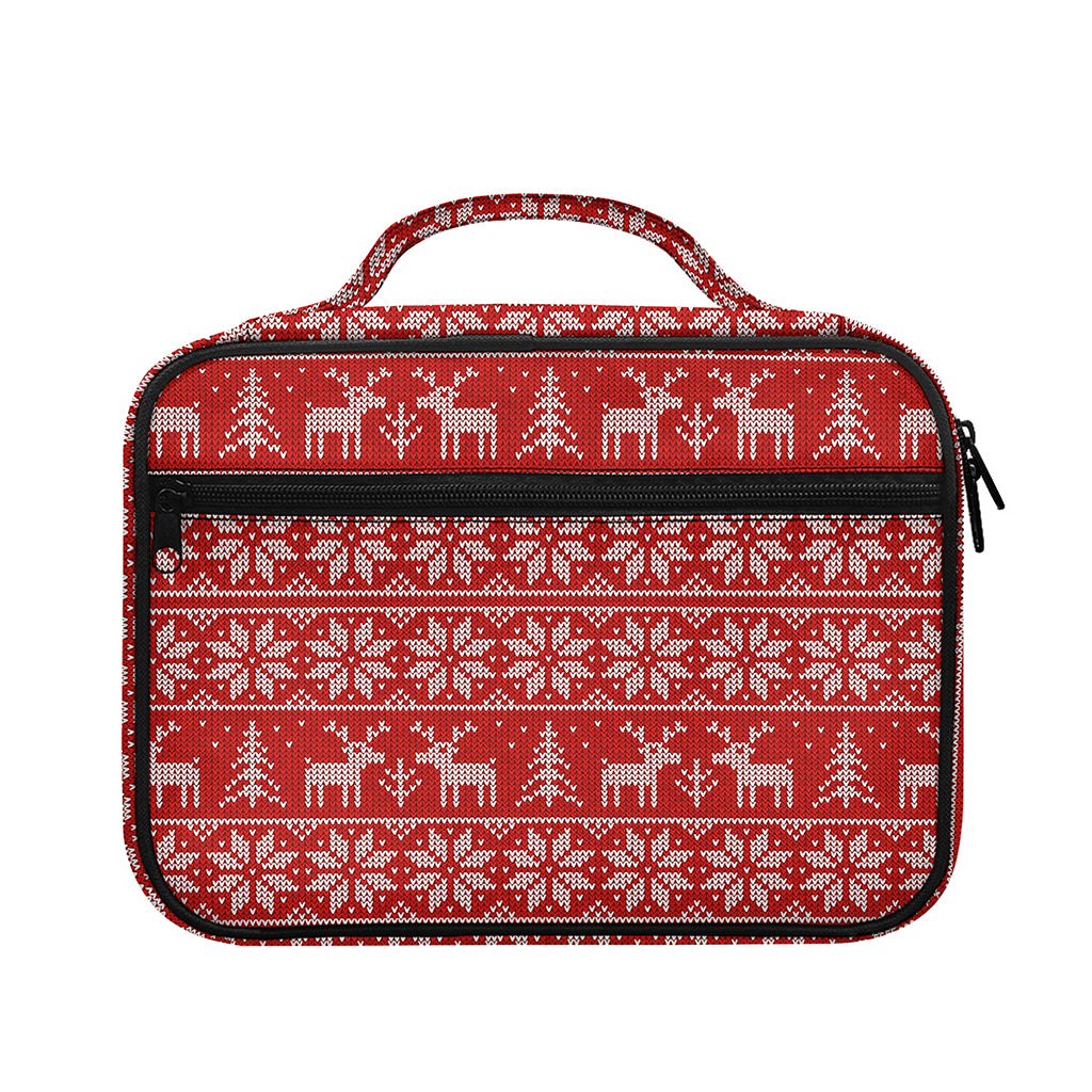 Christmas Deer Knitted Pattern Print Briefcase Bible Bag