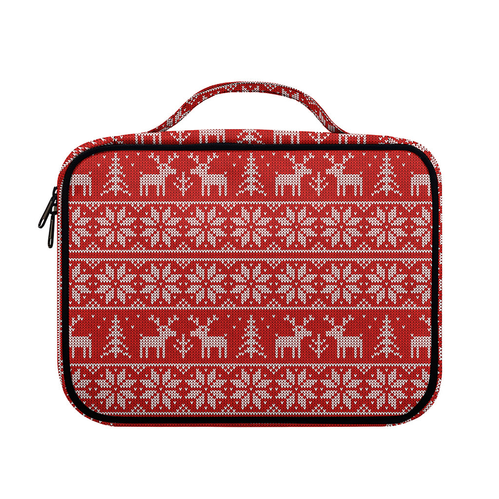 Christmas Deer Knitted Pattern Print Briefcase Bible Bag