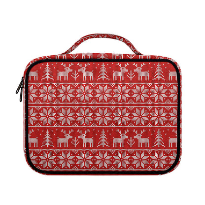 Christmas Deer Knitted Pattern Print Briefcase Bible Bag