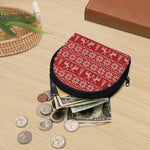 Christmas Deer Knitted Pattern Print Coin Purse