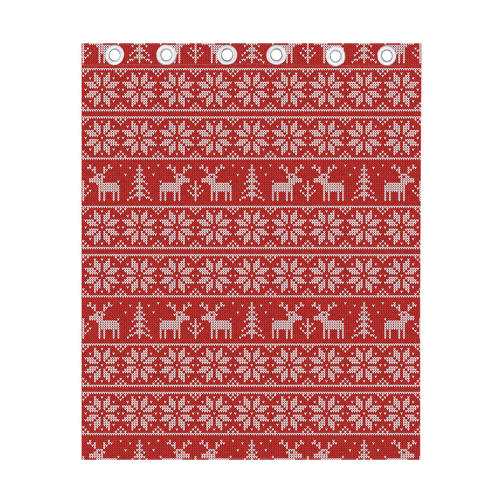 Christmas Deer Knitted Pattern Print Curtain