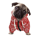 Christmas Deer Knitted Pattern Print Dog Zip Up Hoodie