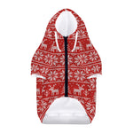 Christmas Deer Knitted Pattern Print Dog Zip Up Hoodie