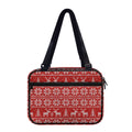 Christmas Deer Knitted Pattern Print Double Strap Bible Bag