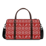 Christmas Deer Knitted Pattern Print Duffle Bag