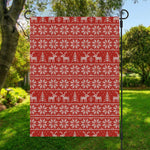 Christmas Deer Knitted Pattern Print Garden Flag