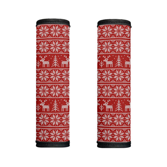 Christmas Deer Knitted Pattern Print Handle Covers