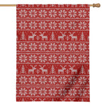 Christmas Deer Knitted Pattern Print House Flag