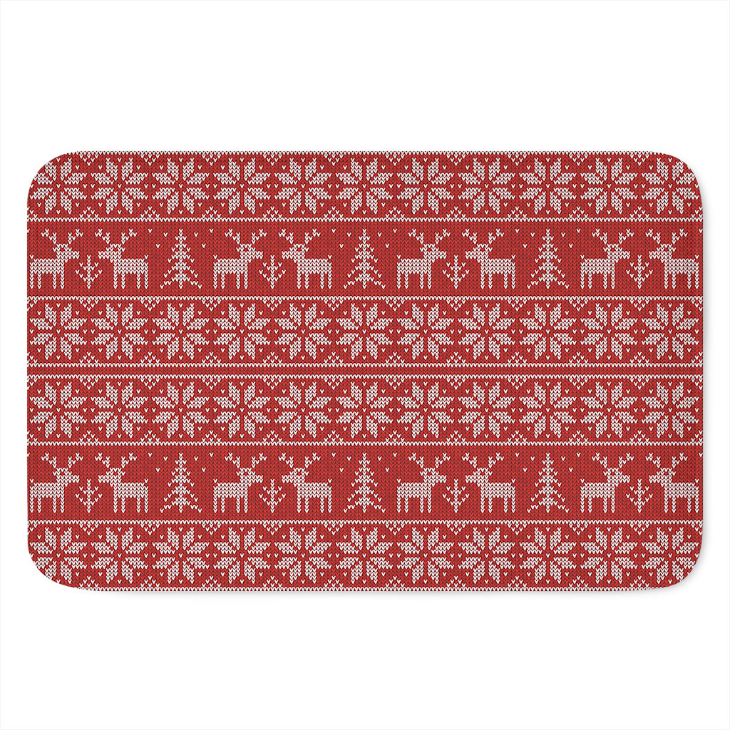 Christmas Deer Knitted Pattern Print Indoor Door Mat
