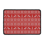 Christmas Deer Knitted Pattern Print Kitchen Mat