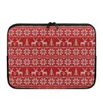 Christmas Deer Knitted Pattern Print Laptop Sleeve