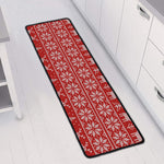 Christmas Deer Knitted Pattern Print Long Kitchen Mat