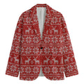 Christmas Deer Knitted Pattern Print Men's Blazer