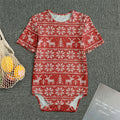 Christmas Deer Knitted Pattern Print Men's Bodysuit