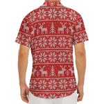 Christmas Deer Knitted Pattern Print Men's Deep V-Neck Shirt
